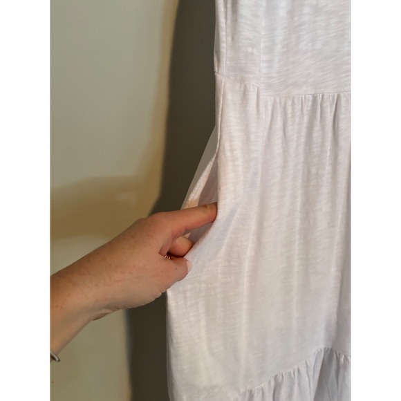 Boden White Embroidered Tiered Midi Dress Cottagecore Slub Cotton 4P NWT - Picture 4 of 7